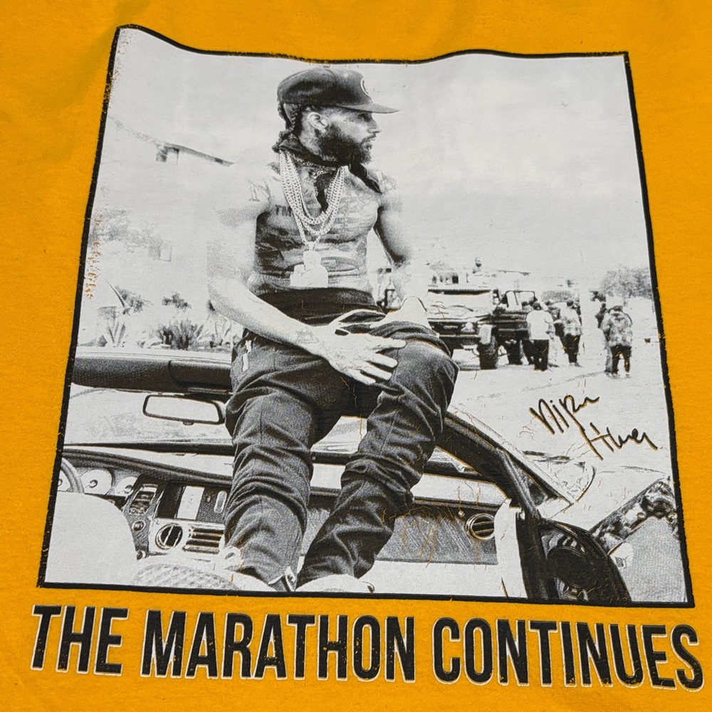 Yellow Graphic T-Shirt - The Marathon Continues